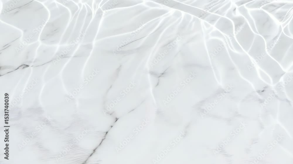 Poster white marble surface with subtle abstract reflections of light creating a serene and minimalist back