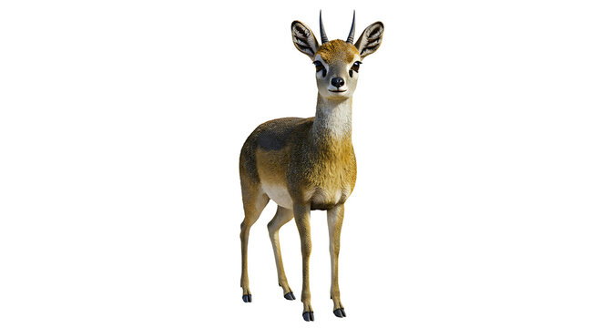 Kirks DikDik with Striped Ears and Short Horns Standing Tall