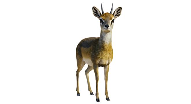 Kirks DikDik with Striped Ears and Short Horns Standing Tall
