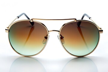 Gradient aviator sunglasses with gold frame for modern summer style