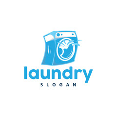 Obraz premium laundry logo design modern concept of clothes cleanliness laundry service with simple silhouette as brand symbol and product illustration template or poster