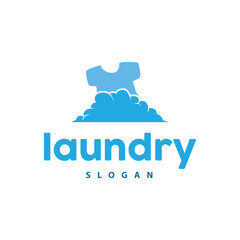 laundry logo design modern concept of clothes cleanliness laundry service with simple silhouette as brand symbol and product illustration template or poster