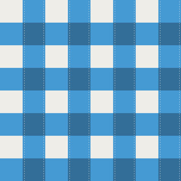 Gingham blue plaid seamless pattern
