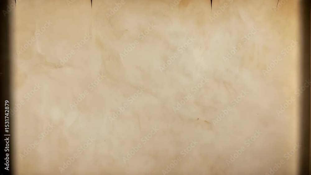 Poster antique parchment scroll unrolled with a beige and brown weathered texture and space for text or des