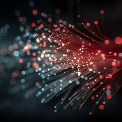 Macro Close-Up of Fiber Optics with Shallow Depth of Field - Minimalist Technology Composition