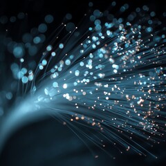 Macro Close-Up of Fiber Optics with Shallow Depth of Field - Minimalist Technology Composition