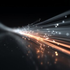 3D Optical Fiber Communication Concept with Glowing Light Effect