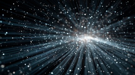 Space Travel Through Fiber Optic Stars in Deep Blue Cosmic Aesthetic