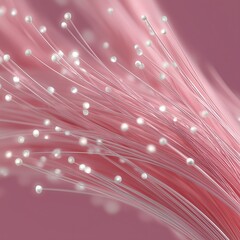 Minimalist Pink Fiber Optic Glow in 3D Abstract Style with Soft Light and Clean Aesthetics