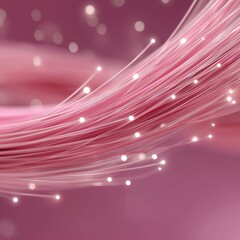 Minimalist Pink Fiber Optic Glow in 3D Abstract Style with Soft Light and Clean Aesthetics