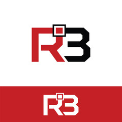 letter R3 concept logo design vector template