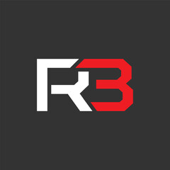 letter R3 concept logo design vector template
