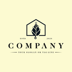 home tree tech concept logo design vector template