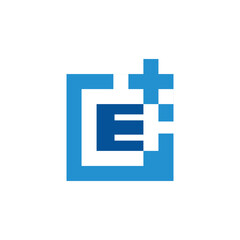 letter E electric concept logo design vector template
