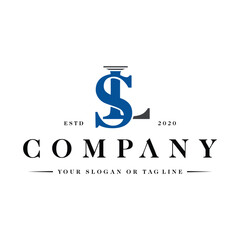 letter LS law concept logo design vector template