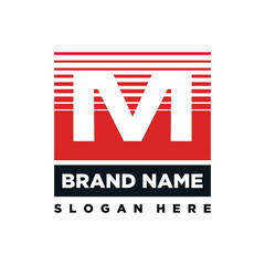 letter M modern concept logo design vector template
