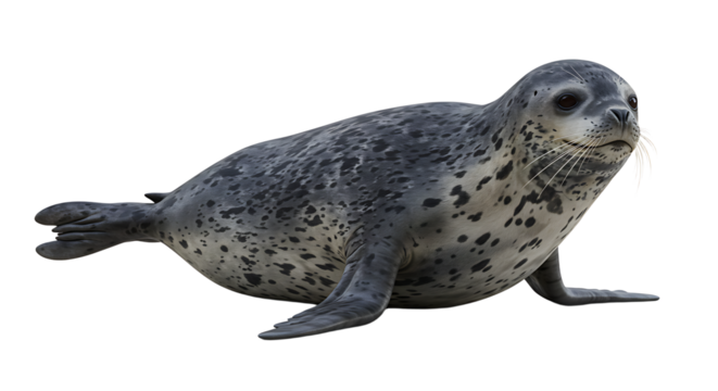 Detailed View of a Spotted Seal in Profile