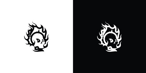 Simple Mascot of a Skull that look like a ghost, skull logo design vector