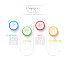 Infographic 4 options design elements for your business data. Vector Illustration.