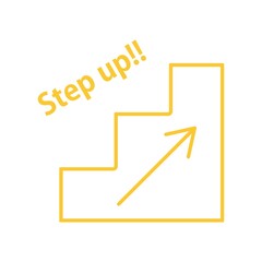 ステップアップのイラスト　黄色