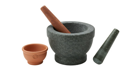 Mortar pestle set terracotta bowl