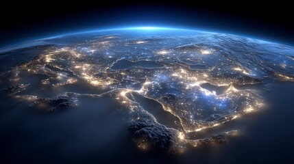 Earth at Night  Global City Lights  Illuminated Regions  High Resolution Satellite Image