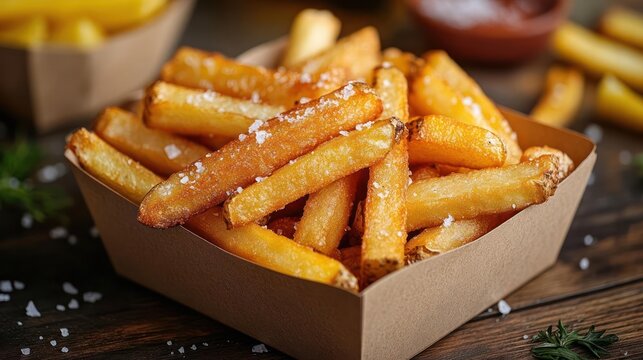 french fries with ketchup - Powered by Adobe