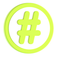 hastag social media 3d icon illustration