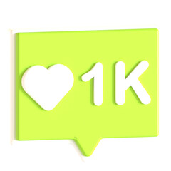 likes social media 3d icon illustration