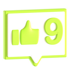likes social media 3d icon illustration
