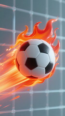 Fototapeta premium soccer ball with fire
