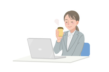 休憩をするビジネスウーマン