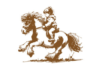 Shetland pony hand drawn sketch vector illustration
