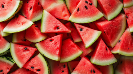 The background is filled with a juicy heap of watermelon slices, perfect for a summer theme.

