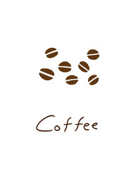 コーヒー豆_手書きイラスト_カラー｜Coffee Beans_Hand-drawn Illustration_Color