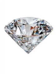 Elegant and Sparkling Diamond Gemstone on a Clean White Background