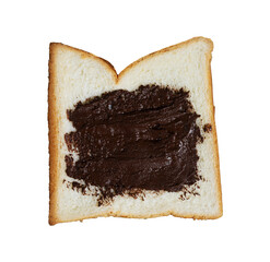 toast with chocolate spread isolated