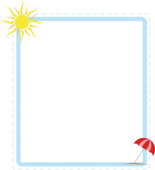 Decorative Summer Frame with Seasonal Elements