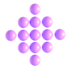 Abstract Element Purple Green 3d icon illustration