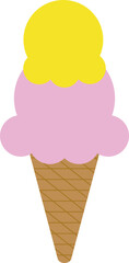 Cute Ice Cream Illustration for Summer Concept