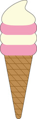 Cute Ice Cream Illustration for Summer Concept