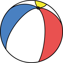 Colorful Beach Ball Icon for Summer Play