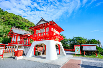 秋の龍宮神社　鹿児島県指宿市　 Ryugu Shrine in autumn. Kagoshima Pref, Ibusuki City.