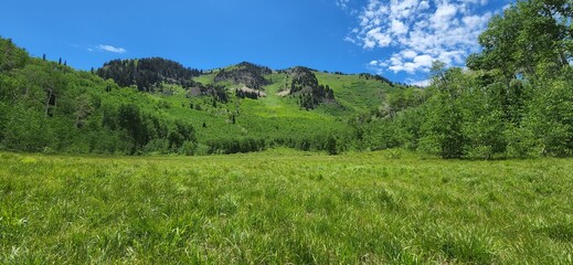 mountain landscape with blue sky