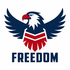 American bald eagle freedom logo design