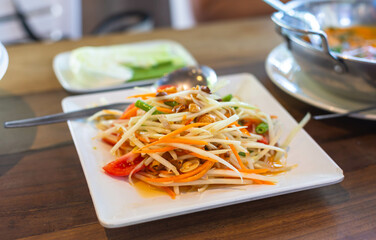 Som Tum - Spicy papaya salad  - Thai food style