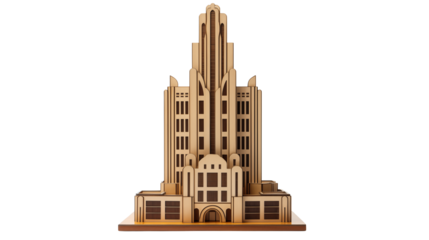 Elegant Art Deco Building Architectural Model Wood Design