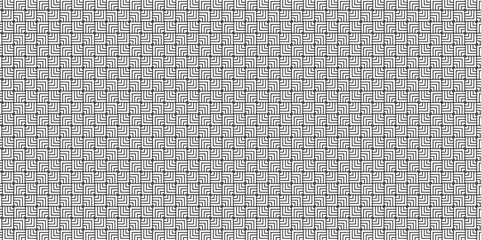 Abstract overlapping vector black and gray gradient Pattern grid metal lines fabric square background. seamless fabric geomatics overlapping create retro line pattern design.	
