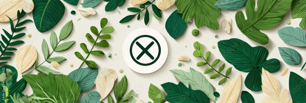 Poster Peaceful Digital Detox Zone Design Featuring Greenery and a Silence Symbol in a Calming Layout for Relaxation and Mindfulness
