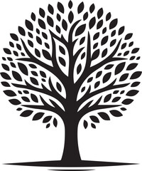 tree silhouette vector, tree logo vector illustration ,tree silhouette vector icon design